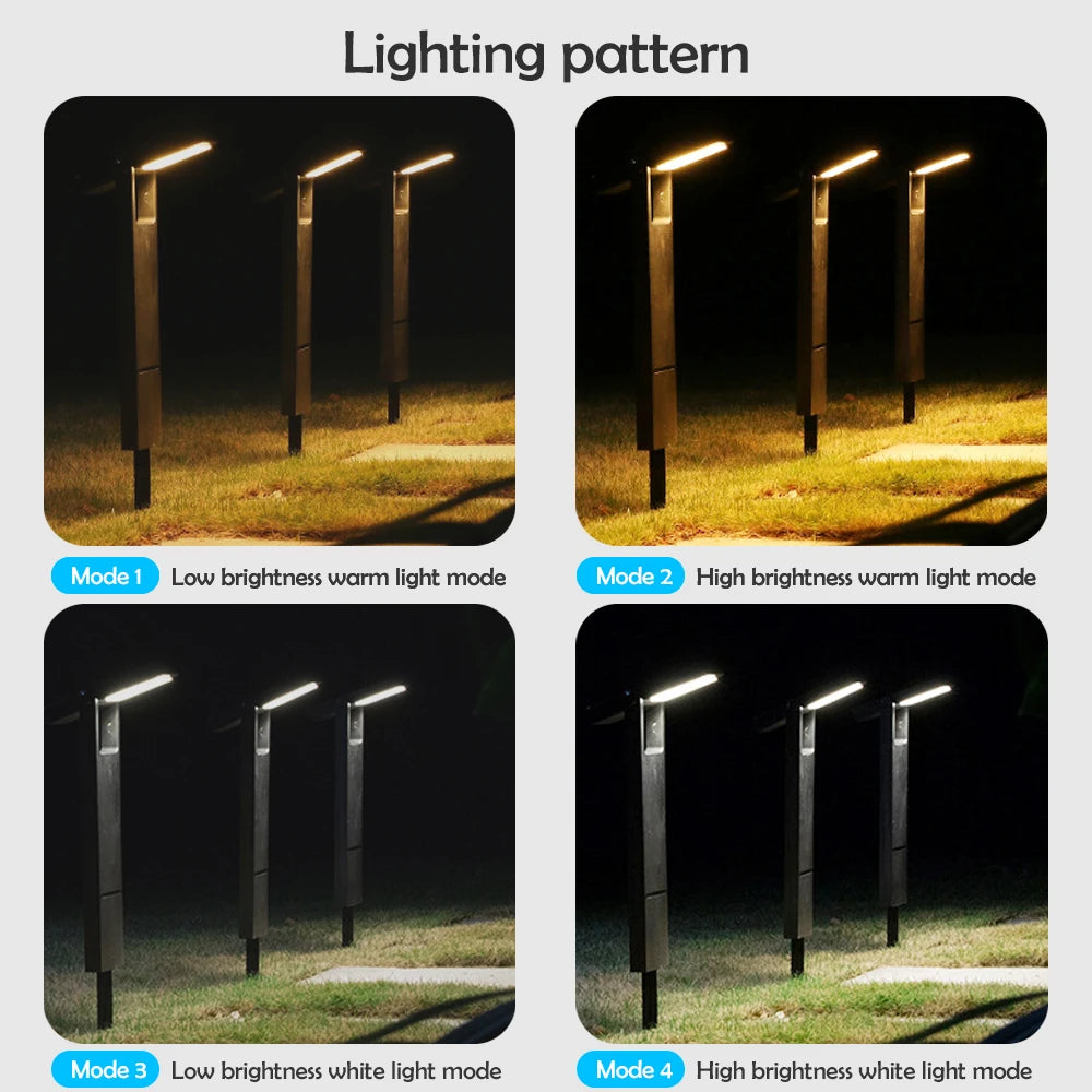 Solar Powered Pathway Lights LED Garden Lights Outdoor Waterproof Pathway Landscape Lighting Decor Lawn Warm/White Light